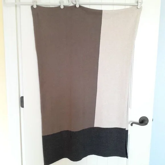 Zestt Dreamsoft Organic Cotton Travel Scarf Colorblock Brown Charcoal Oatmeal - Picture 3 of 7